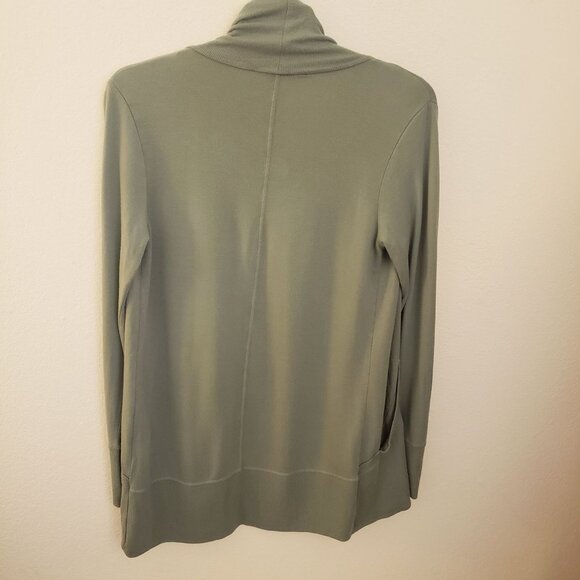 Athleta Light Sage Green Drape Front Lounge Cardigan Jacket Size S - Picture 8 of 11
